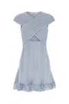 Self-portrait Self Portrait Light Blue Stretch Polyester Blend Mini Dress