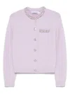 Self-portrait Lilac Cardigan With Sparkling Crystal Accents In Purple