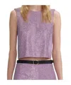 Self-portrait Top With Rhinestone