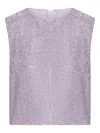 Self-portrait Top With Rhinestone In Purple