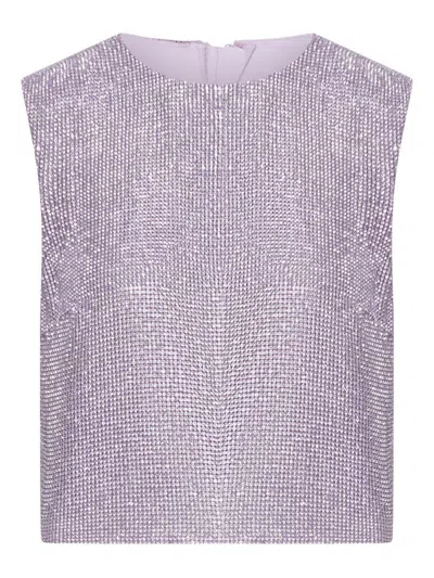 Self-portrait Lilac Chainmail Top Clothing In Purple