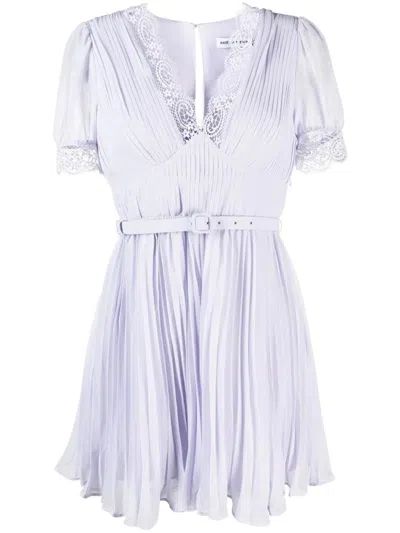 Self-portrait Lilac Chiffon Mini Dress In White
