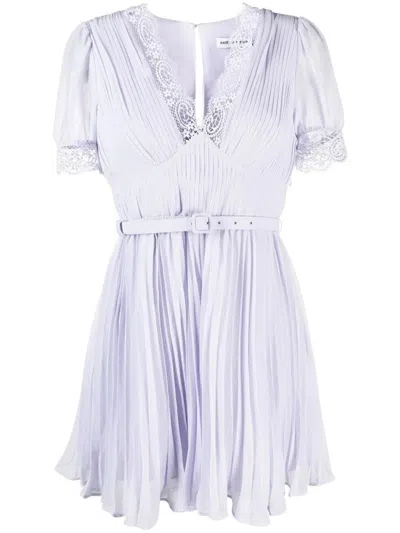 Self-portrait Lilac Chiffon Mini Dress In Purple