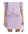 Self-portrait Self Portrait Lilac Stretch Viscose Blend Mini Skirt In Purple