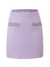 Self-portrait Self Portrait Lilac Stretch Viscose Blend Mini Skirt In Purple