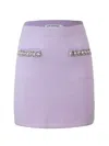 Self-portrait Self Portrait Lilac Stretch Viscose Blend Mini Skirt In Purple