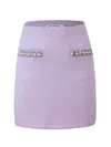 Self-portrait Self Portrait Lilac Stretch Viscose Blend Mini Skirt In Purple