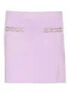 Self-portrait Self Portrait Lilac Stretch Viscose Blend Mini Skirt