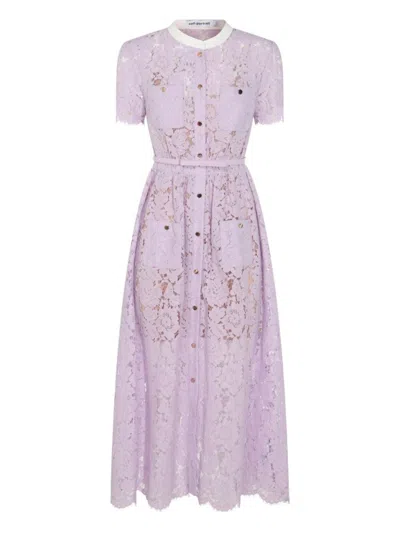 Self-portrait Self Portrait Lace Midi Dress In Purple