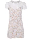 Self-portrait Floral Lace Mini Dress In Lilac