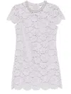 Self-portrait Mini Dress With Lace And Crystal In Purple
