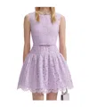 Self-portrait Sleeveless Lace Cotton Blend Mini Dress