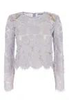 Self-portrait Women's Lace Blouse Top In Lilac