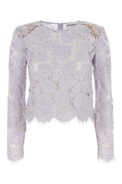 SELF-PORTRAIT LILAC LACE TOP