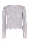 Self-portrait Women's Lace Blouse Top In Purple