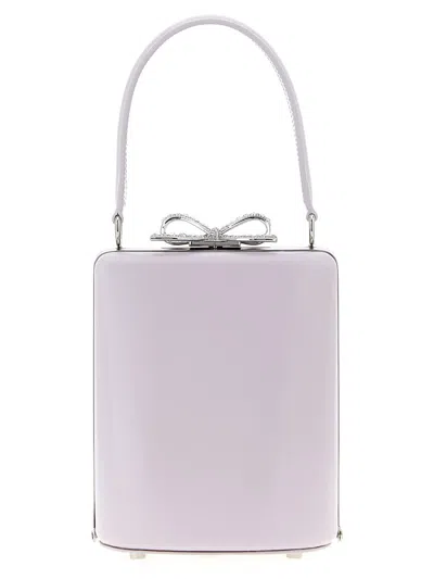 SELF-PORTRAIT SELF-PORTRAIT 'LILAC LEATHER MINI BOW' HANDBAG
