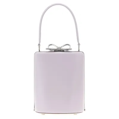Self-portrait Lilac Leather Mini Bow Handbag In Purple