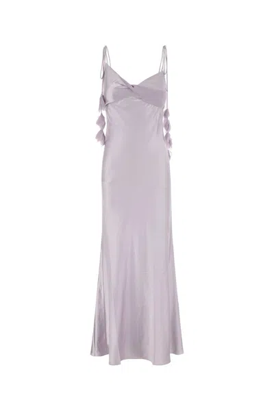 Self-portrait Satin Maxi Dress In Purple