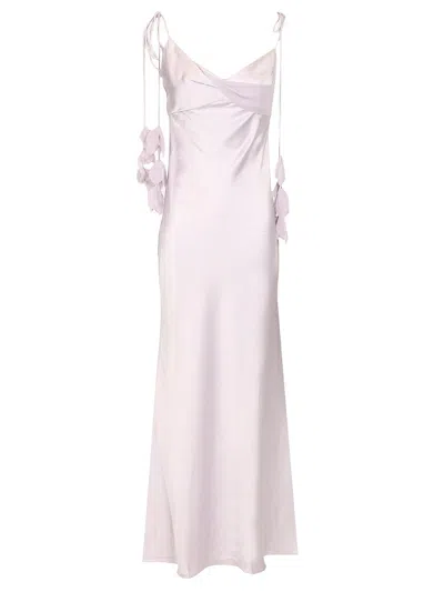 Self-portrait Lilac Satin Flower Maxi Dress Dresses Violet