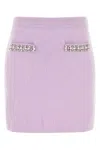 Self-portrait Self Portrait Lilac Stretch Viscose Blend Mini Skirt