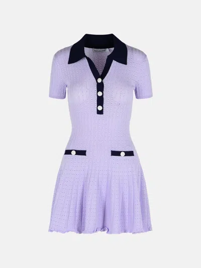 Self-portrait Lilac Viscose Blend Dress In Purple