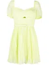 Self-portrait Lime Chiffon Mini Dress In Green