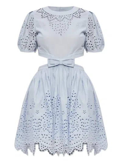 SELF-PORTRAIT LINEN-COTTON DRESS