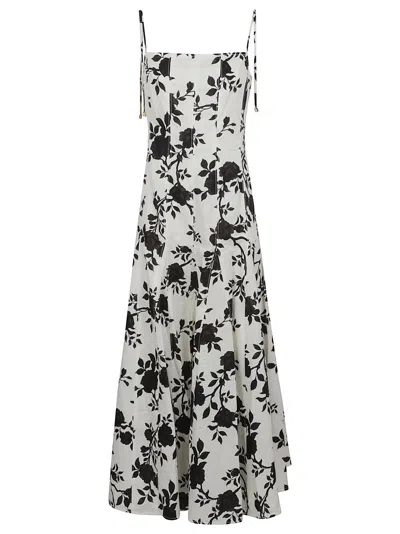 Self-portrait Linen Floral Midi Dress