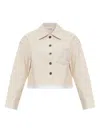 Self-portrait Logo-embossed Jacket In Neutrals
