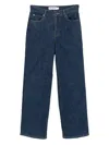 Self-portrait Logo-patch Straight-leg Jeans In Blue