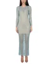 Self-portrait Multicolor Crystal Embellished Fishnet Dress