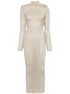 Self-portrait Ribbed Lurex Knit Turtleneck Maxi Dress