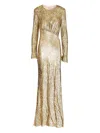 Self-portrait Long Dress In Gold Thread Dresses Gold