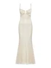Self-portrait Bridal Embellished Mesh-trimmed Gown In White