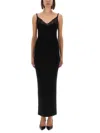 Self-portrait Long Knit Dress In Black
