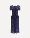 Self-portrait Long Lace Dress In Blue