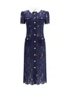 Self-portrait Lace Midi Dress In Blue