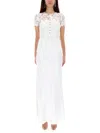 Self-portrait Long Lace Dress In White