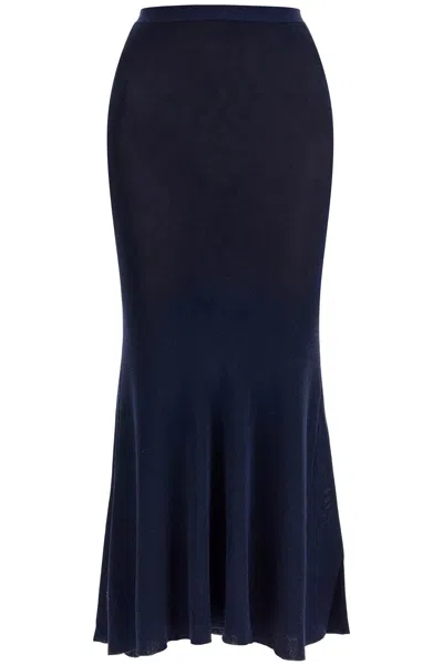 Self-portrait Self Portrait Women's Long Lurex Knit Skirt In Blue