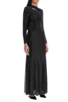 Self-portrait Self Portrait Long Mesh Dress With Rhinestones In Black