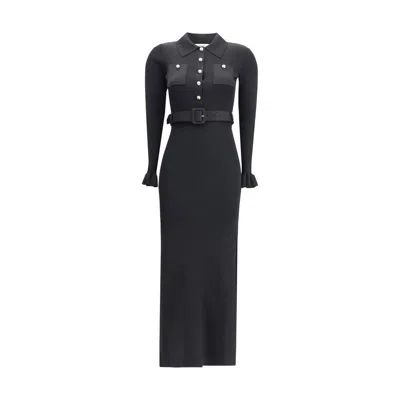 SELF-PORTRAIT LONG RIBBED DRESS
