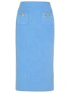 Self-portrait Self Portrait Long Skirt In Alpaca Blend Women In Blue