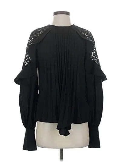 Pre-owned Self-portrait Long Sleeve Blouse In Black