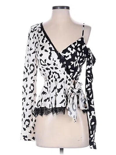 Self-portrait Long Sleeve Blouse In Multi