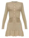 Self-portrait Long-sleeve Ruffled Dress In Neutral