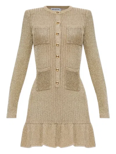 SELF-PORTRAIT LONG-SLEEVE RUFFLED DRESS
