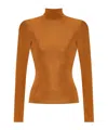 Self-portrait High-neck Fitted Top In Brown