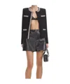 Self-portrait Black Crewneck Sequin Cardigan In Black