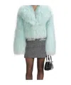 Self-portrait Self Portrait Women Green Shearling Jacket In Green