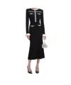 Self-portrait Beaded Waffle-knit Midi Dress In Black